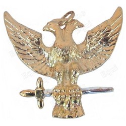 Gioiello massonico di grado – Aquila bicefala – Metallo dorato