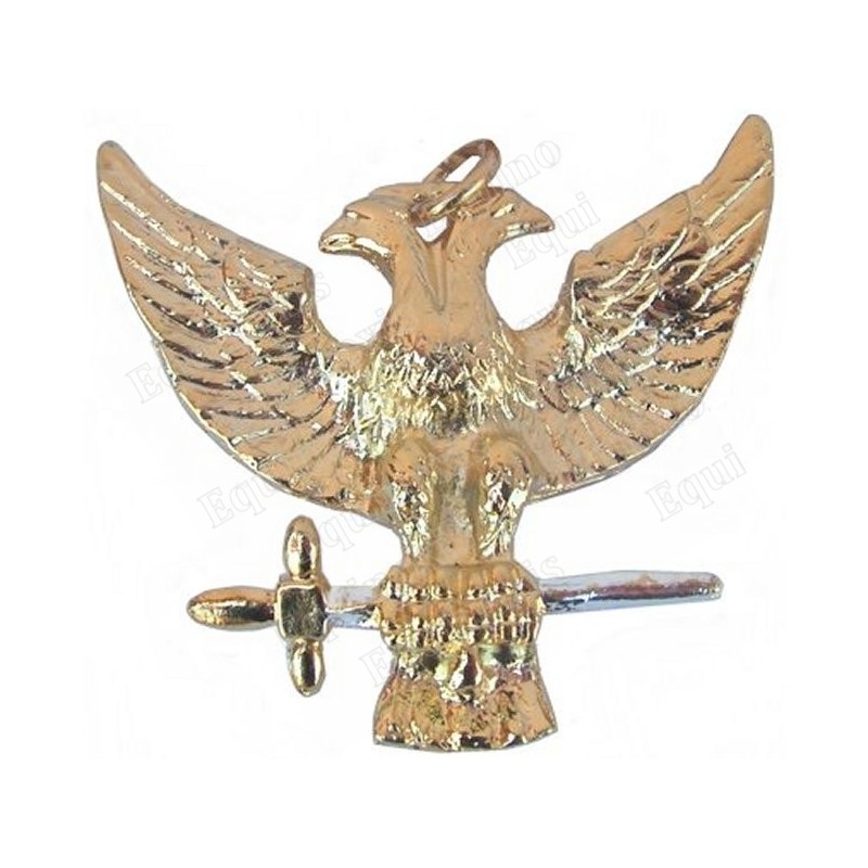 Gioiello massonico di grado – Aquila bicefala – Metallo dorato