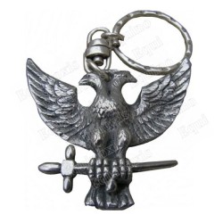 Portachiavi massonico – Aquila bicefala – Metallo argentato
