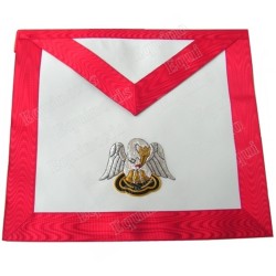 Grembiule massonico in pelle – RSAA – 18° grado – Cavaliere Rosa-Croce – Pellicano – Retro con croce greca