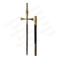 Epée maçonnique courte – Epée courte à pommeau doré avec fourreau