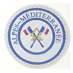 Badge / Macaron GLNF – Petite tenue provinciale – Passé Grand Porte-Etendard – Alpes-Méditerranée  – Ricamato a macchina